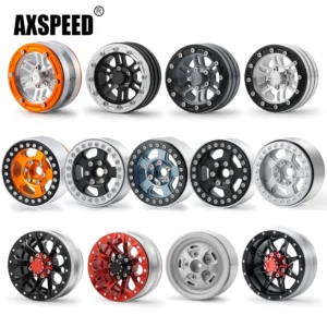 AXSPEED 4개 알루미늄 합금 비드락 1.9인치 휠 림 허브 (Axial SCX10 D90 TRX 4 1/10 RC 크롤러 자동차 트럭 업그레이드 부품용)