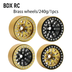 1/10 RC 크롤러 카 TRX4 TRX6 Axial SCX10 III AXI03006 YK4082용 240g/1개 황동 헤비 1.9인치 비드락 휠 림 허브