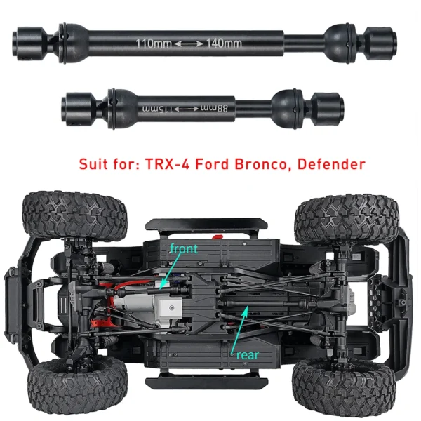 AXSPEED 스틸 고강도 드라이브 샤프트 센터 변속기 샤프트 (1/10 RC 크롤러용) Axial SCX10 90046 AXI03007 TRX4 TRX6 VS4 10 - 이미지 5