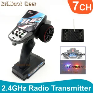 2.4GHZ 7CH 무선 시스템 송신기 수신기 원격 제어 LED 조명 윈치 채널 업그레이드 부품 RC 자동차 보트 탱크용