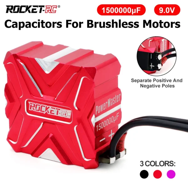 ROCKET RC 금속 커패시터 1500000μF 용량 300mΩ 저항 0~9.0V 내전압 A1 버전 1/10 RC RV 드리프트 카용