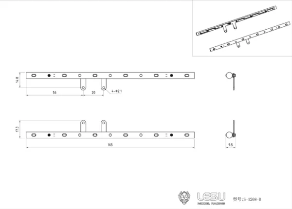 LESU 1/14 RC 트럭 사이드 스커트 장식 조명 폭 조명 경고등 S 1268 타미야 트랙션 트럭 DIY 개조 부품용 - 이미지 8