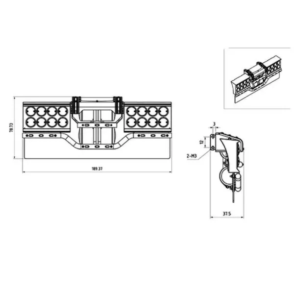 투칸 RC 취미용 1/14 타미야 R620 R470 RC 트랙터 트럭 Th15171용 레수 메탈 리어 빔 테일라이트 부품 - 이미지 6