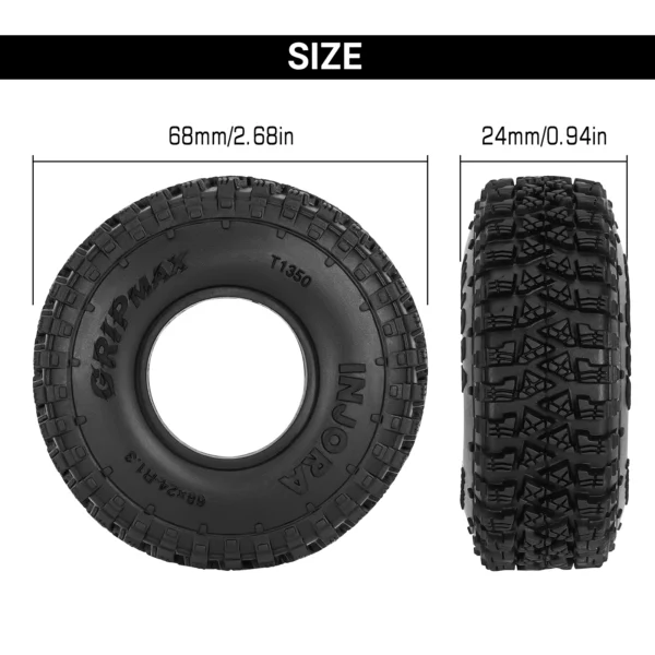 INJORA S4 1.3인치 68*24mm 타이어 (1/18 1/24 RC 크롤러용) (T1350) - 이미지 3