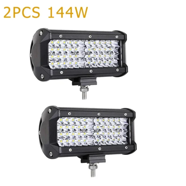 [2PCS 144W] LED 라이트 바 자동차 오프로드 4X4 LED 헤드라이트 12 24V 스포트라이트 LED 바 포드 트럭 ATV SUV 자동차 액세서리용 주행 안개등