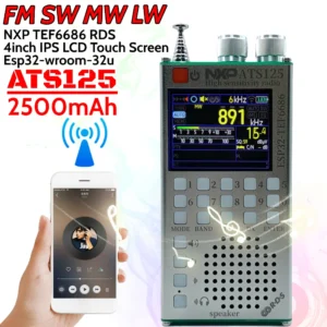 ATS125 FM SW MW LW 라디오 TEF6686 RDS 4인치 IPS LCD 터치스크린 320x240 해상도 2500mAh 블루투스 호환 라디오