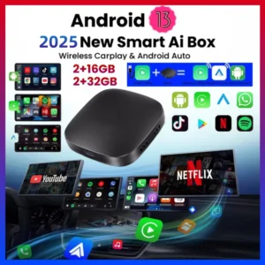 2025 2G+16G 스마트 CarPlay Ai Box Android 13 TV Box Wifi 무선 Android Auto Netflix YouTube OEM CarPlay Cars용 Play Store 내장