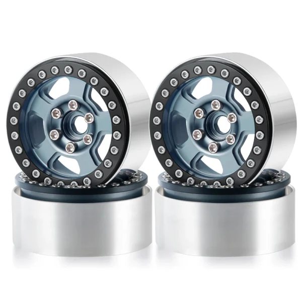 AXSPEED 4개 알루미늄 합금 비드락 1.9인치 휠 림 허브 (Axial SCX10 D90 TRX 4 1/10 RC 크롤러 자동차 트럭 업그레이드 부품용) - 이미지 8