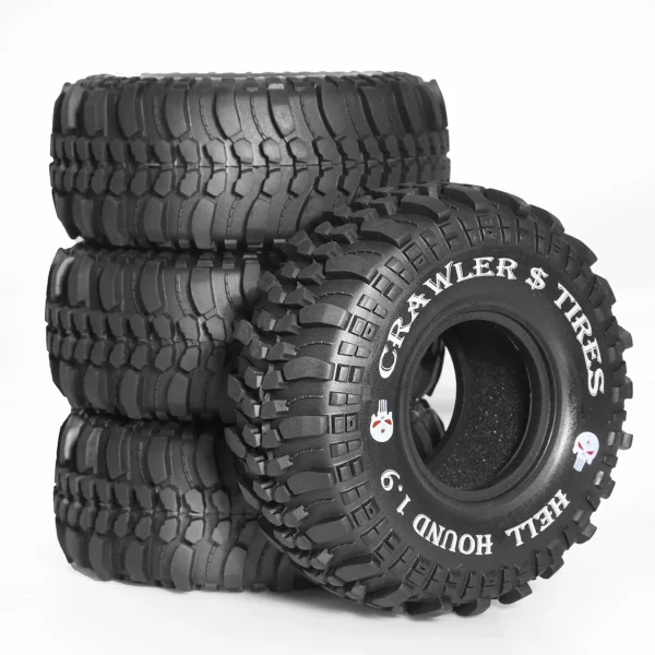 1/10 RC 크롤러 카 Axial SCX10 Pro Capra Traxxas TRX4 RC4WD D90 Redcat용 118mm 1.9인치 소프트 고무 타이어 4개
