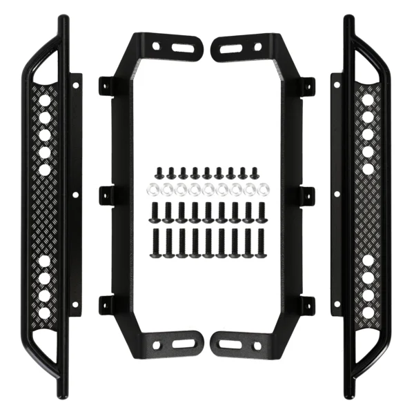 INJORA TRX4 록 페달 메탈 슬라이더 2개 (검정색) 1/10 RC 크롤러카 TRX 4 업그레이드 부품용 - 이미지 3