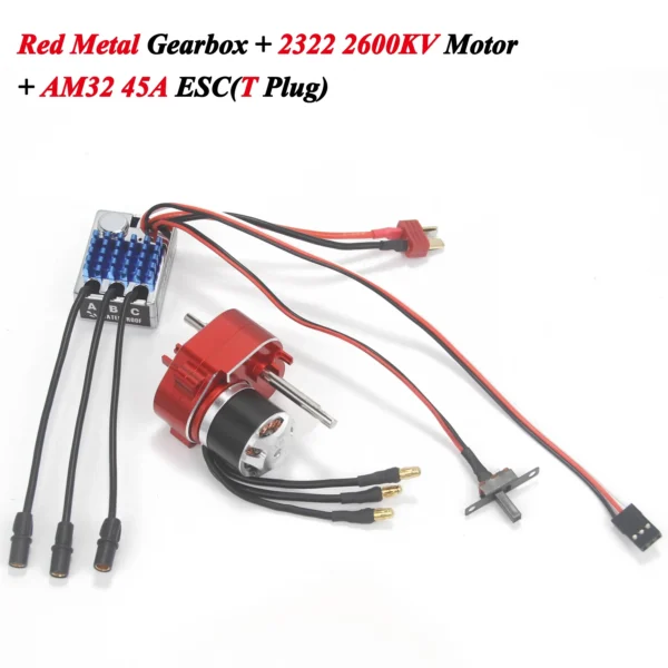 풀 메탈 기어박스 업그레이드 키트 2322 2600KV 무브러시 모터 AM32 45A ESC SM3P/T 플러그 1/12 RC 크롤러 자동차용 MN82 MN78 MN168 MN99 - 이미지 7