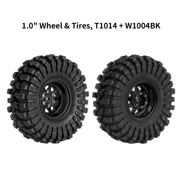 INJORA 3.78mm 오프셋 1.0인치 비드락 휠 림 타이어 세트 (1/18 1/24 RC 크롤러 카 Axial SCX24 FMS FCX24 TRX4M (W1004 T1014)용) - 이미지 2