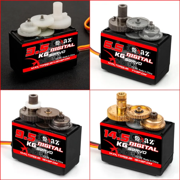 RCXAZ 디지털 서보 회전 180° 메탈 기어 서보 3.5kg 6.5kg 9.5kg 14.5kg RC 자동차 로봇 보트 RC 헬리콥터용 고속 서보 - 이미지 2