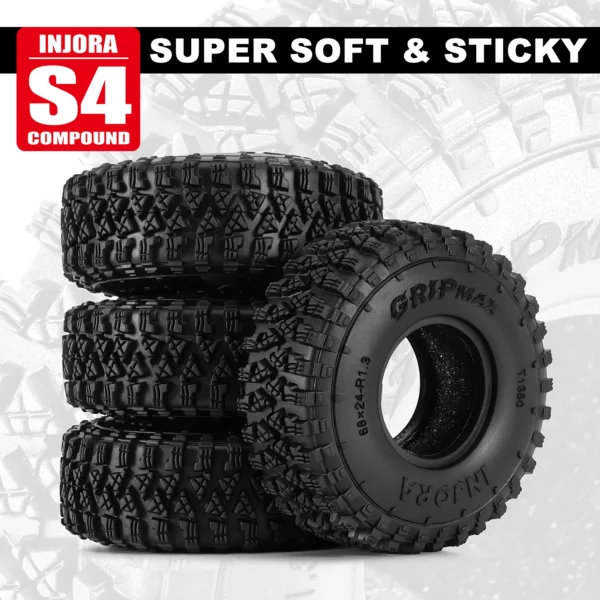INJORA S4 1.3인치 68*24mm 타이어 (1/18 1/24 RC 크롤러용) (T1350) - 이미지 4