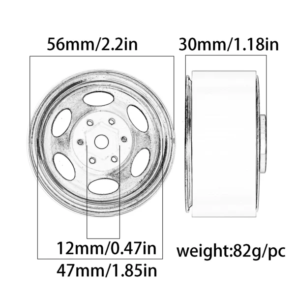 1.9인치 RC 휠 4개입 심림 -7mm 오프셋 TRX4 SCX10 - 이미지 6