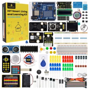 [Arduino Uno R4 WiFi] Keyestudio STEM IOT 스마트 리빙 스타터 키트 (원래 Arduino Uno R4 WIFI 또는 Minima 보드용) DIY 교육 키트 + 60개 프로젝트