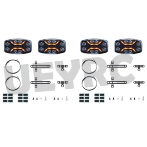 [4개] JUWUBA RC 트럭 LED 시뮬레이션 스포트라이트 루프 조명 1/14 Tamiya SCANIA 770S R620 Volvo FH16XL 750 MAN TGX 자동차 액세서리용