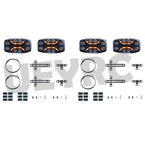 [4개] JUWUBA RC 트럭 LED 시뮬레이션 스포트라이트 루프 조명 1/14 Tamiya SCANIA 770S R620 Volvo FH16XL 750 MAN TGX 자동차 액세서리용
