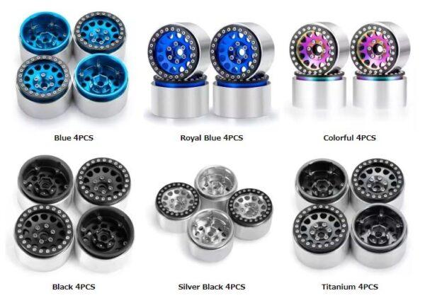 AXSPEED 4개 알루미늄 합금 1.9인치 비드락 휠 림 (Axial SCX10 II 90046 AXI03007 TRX 4 D90 1/10 RC 크롤러 자동차 부품용) - 이미지 9
