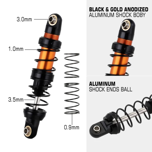 INJORA 금속 충격 흡수 장치 70/80/90/100/110/120mm 오일 댐퍼 1/10 RC 크롤러 카 Axial SCX10 90046 AXI03007 TRX4 TRX6용 - 이미지 4