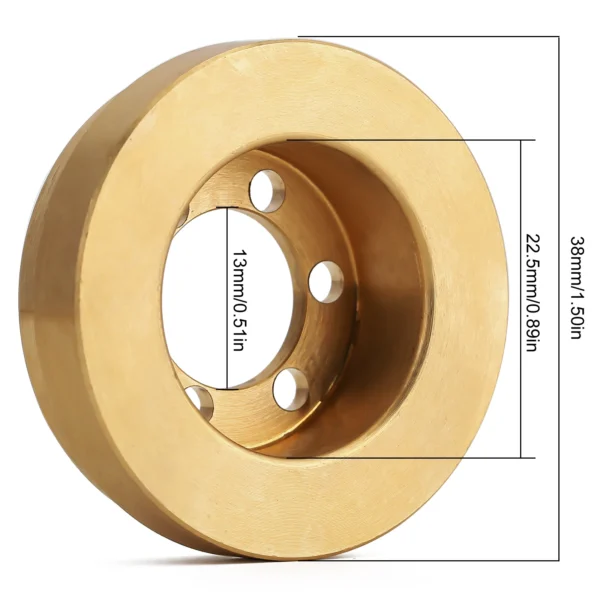 INJORA 2PCS 황동 63g 내부 카운터웨이트 1.9인치 2.2인치 휠 림 Axial SCX10 90046 TRX4 TRX6 VS4-10 RC 크롤러 자동차용 - 이미지 2