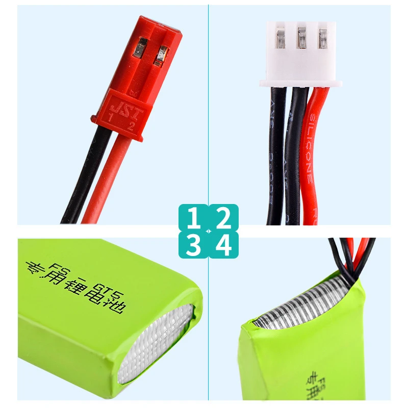 Flysky FS-GT5 송신기 RC 모델 부품 장난감 액세서리 7.4V 충전식 리튬 배터리용 새 7.4V 1500mAh 리포 배터리 - 이미지 3