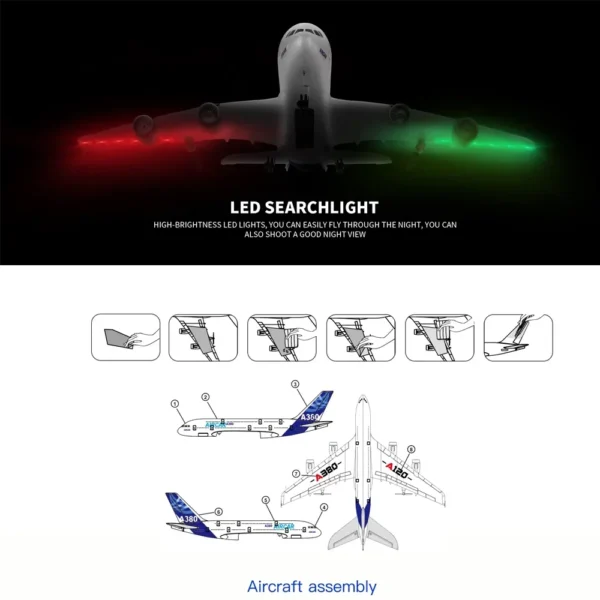 Wltoys XK A120 RC 비행기 3CH 2.4G EPP 원격 조종 기계 비행기 고정익 RTF A380 RC 항공기 모델 어린이용 야외 장난감 - 이미지 6
