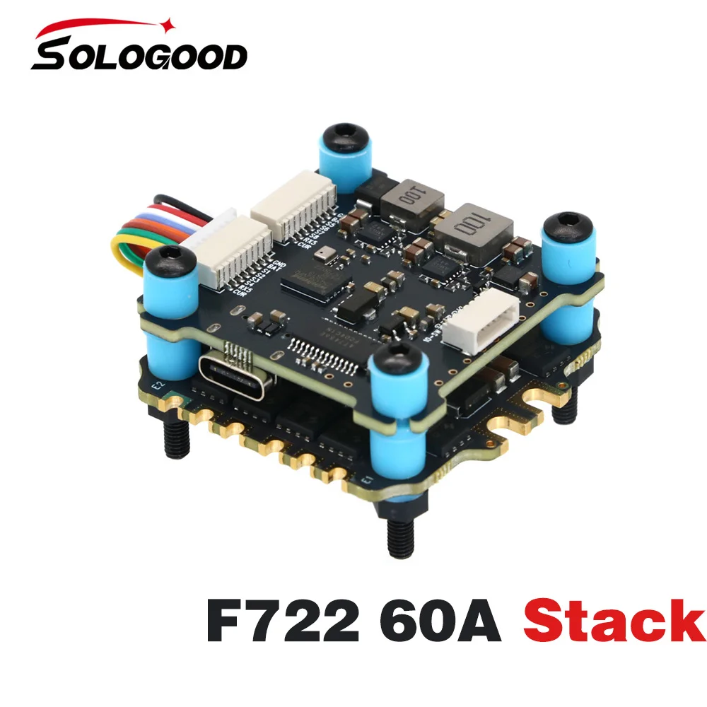 F722-60A-스택: SoloGood F722 60A 스택 ICM42688P F722 비행 컨트롤러 BLHELI_S 60A 4in1 ESC 30.5X30.5mm 2-6S FPV 프리스타일 드론 부품용