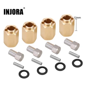 INJORA 7MM 황동 휠 육각 허브 익스텐더 5/6/7/10MM 두께 1/18 RC 크롤러 카 TRX4M 업그레이드 부품용 (4M 02)