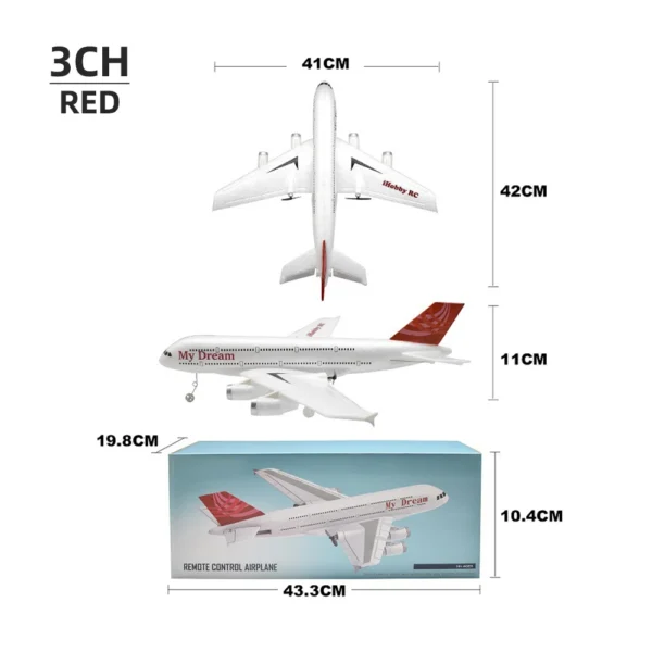 A380 비행기 에어버스 RC 비행기 폼 장난감 2.4G 글라이드 고정익 RTF 비행기 야외 장난감 드론 모델 간편 비행 어린이 선물 - 이미지 3