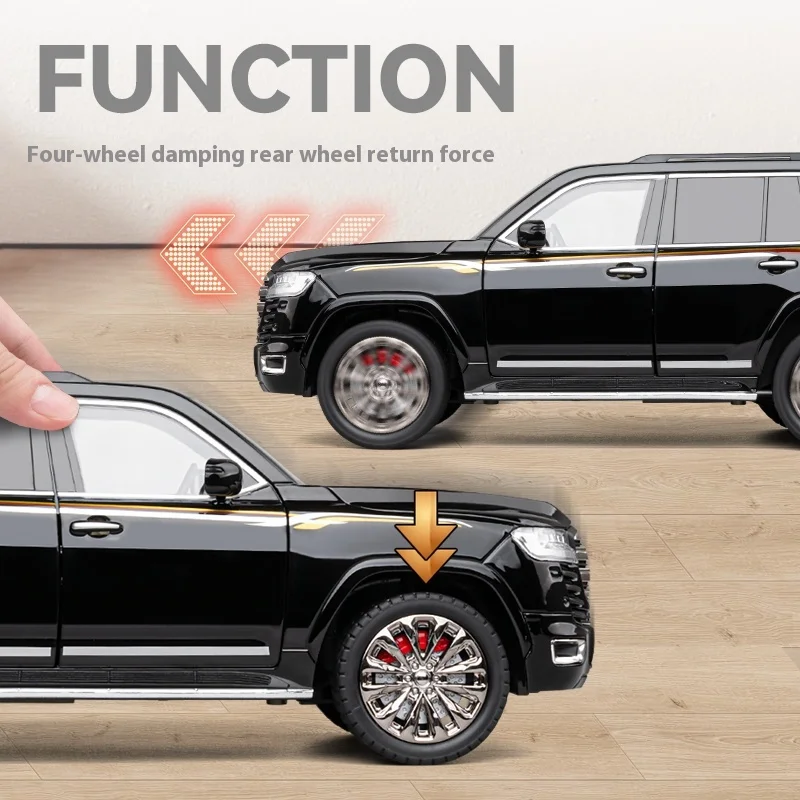 1:18 도요타 랜드 크루저 LC300 SUV 합금 자동차 다이캐스트 모델 어린이 장난감 어린이 선물 생일 선물 소년용 트렌디 디스플레이 - 이미지 4