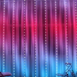 3MX2M RGB 스마트 LED 커튼 조명 크리스마스 장식 앱 원격 USB 화환 스트링 조명 요정 램프 웨딩 휴가 침실 야외