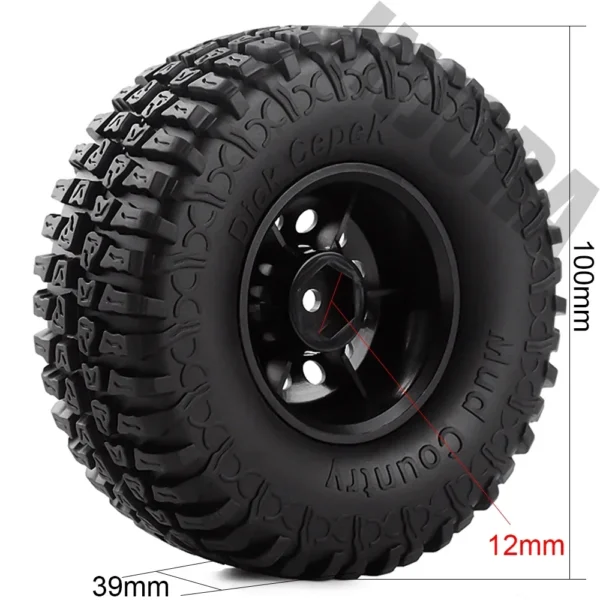 INJORA 1/10 RC 크롤러 카 Axial SCX10 90046 Tamiya CC01 D90 D110용 플라스틱 1.9인치 휠 림 타이어 4개 세트 - 이미지 3