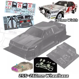 1/10 TA64 셀리카 RC 바디 랠리 PC 쉘 190mm 너비 260mm 휠베이스 3D 램프셰이드 무도장 바디 RC HSP HPI Trax 타미야 LC