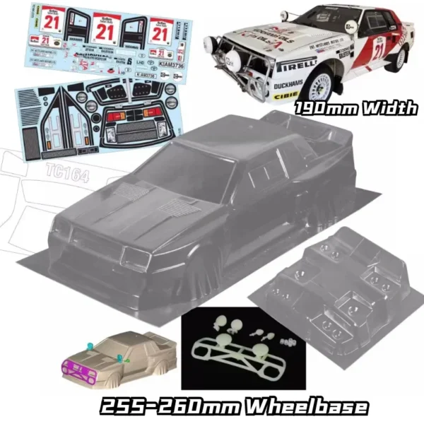 1/10 TA64 셀리카 RC 바디 랠리 PC 쉘 190mm 너비 260mm 휠베이스 3D 램프셰이드 무도장 바디 RC HSP HPI Trax 타미야 LC