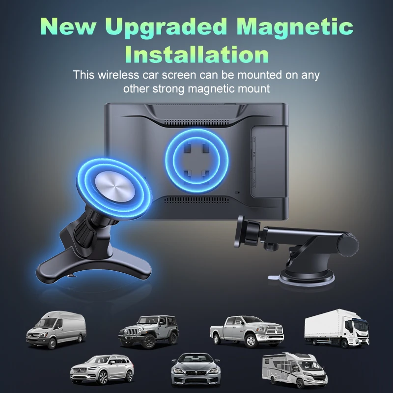 7인치 후방 카메라 휴대용 멀티미디어 플레이어 카플레이 AI 스크린 IPS 터치 GPS 블루투스 가로세로 화면 - 이미지 4