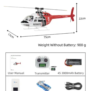 RTF 贝尔206 V3 6CH GPS 비행기 450 사이즈 고도 유지 벨 206 스케일 헬리콥터 ACE 비행기 컨트롤러