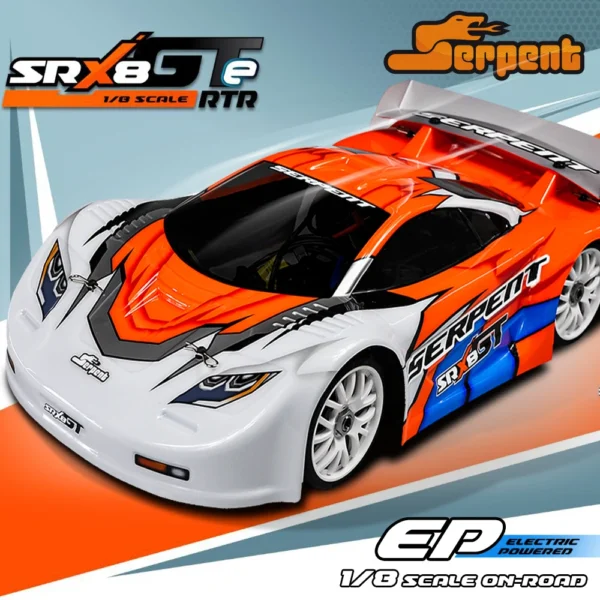 오렌지: 1:8 Serpent RC Car SRX8 GTE RTR 1/8 온로드 2.4GHz 전기 GT 자동차 4WD 브러시리스 모터 세트 원격 제어 자동차(배터리 없음)
