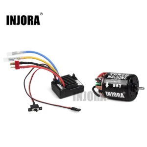INJORA RC 자동차 35/45/55T 브러시 모터 방수 ESC 속도 컨트롤러 1:10 RC 크롤러 SCX10 AXI03007 90046 TRX4 D90용