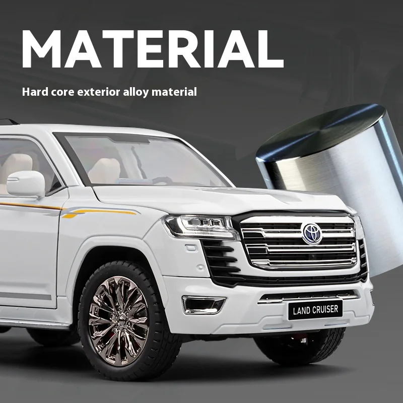 1:18 도요타 랜드 크루저 LC300 SUV 합금 자동차 다이캐스트 모델 어린이 장난감 어린이 선물 생일 선물 소년용 트렌디 디스플레이 - 이미지 3
