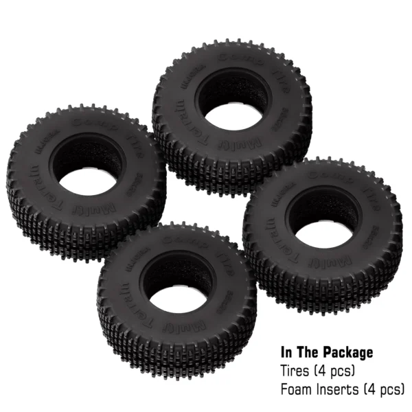 INJORA 컴프 핀 멀티 테라인 1.0 휠 타이어 55*20mm 1/18 1/24 RC카 Axial SCX24 TRX4M AX24 업그레이드용 (T1013) - 이미지 6