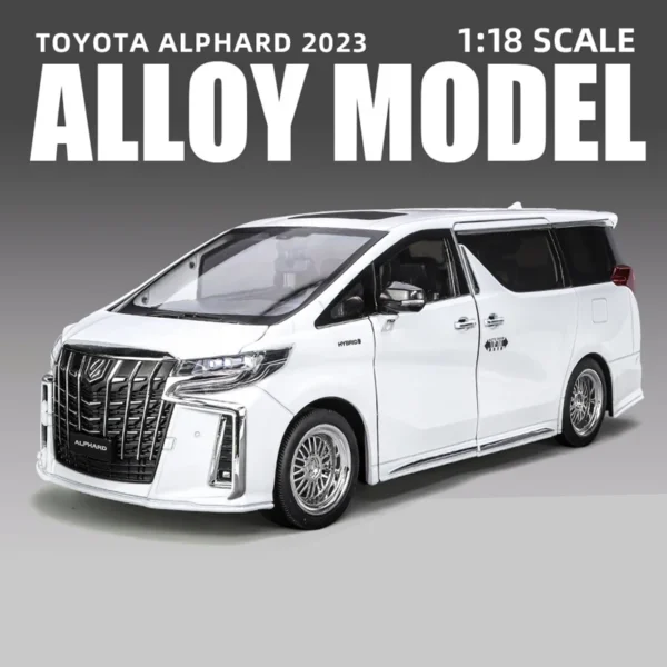새로운 1/18 도요타 알파드 MPV 합금 자동차 모델 다이캐스트 금속 장난감 상용차 자동차 모델 시뮬레이션 사운드 및 조명 어린이 선물 - 이미지 7