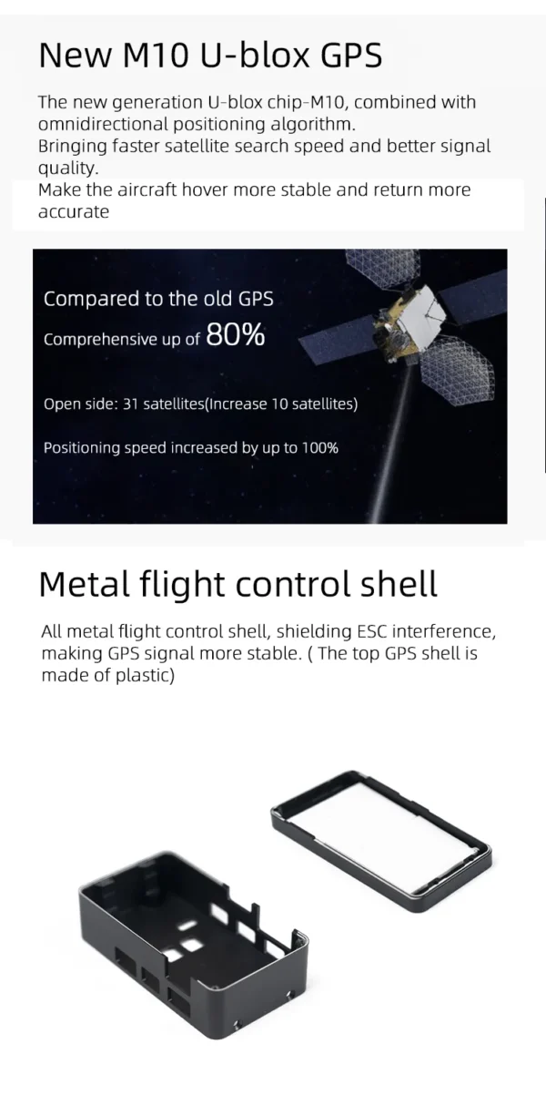 GPS 모듈: Flywing FW200 업그레이드 GPS 모듈 H1-v2 비행 컨트롤러 마운트 박스 - 이미지 5