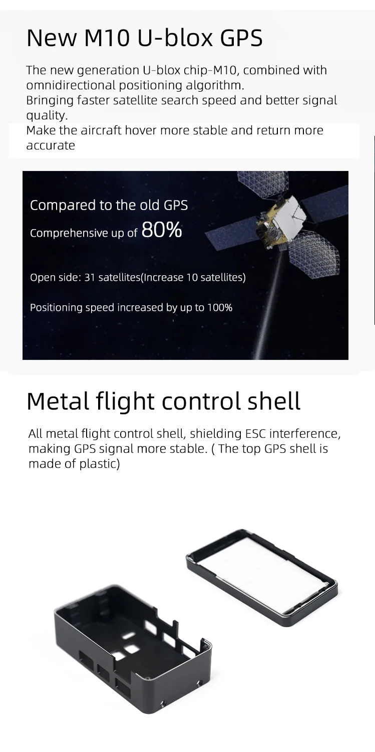 GPS 모듈: Flywing FW200 업그레이드 GPS 모듈 H1-v2 비행 컨트롤러 마운트 박스 - 이미지 5