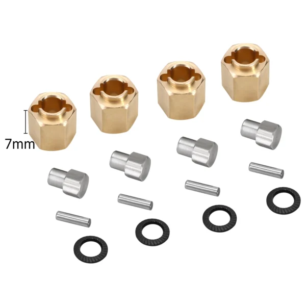 INJORA 7MM 황동 휠 육각 허브 익스텐더 5/6/7/10MM 두께 1/18 RC 크롤러 카 TRX4M 업그레이드 부품용 (4M 02) - 이미지 10
