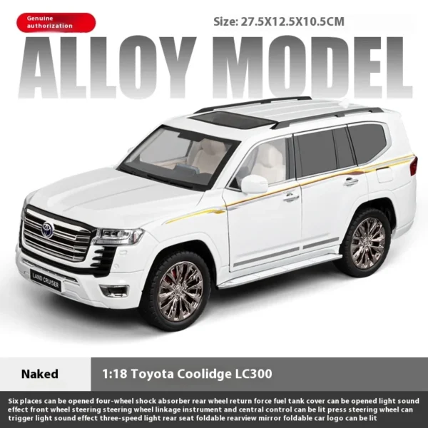 1:18 도요타 랜드 크루저 LC300 SUV 합금 자동차 다이캐스트 모델 어린이 장난감 어린이 선물 생일 선물 소년용 트렌디 디스플레이 - 이미지 7