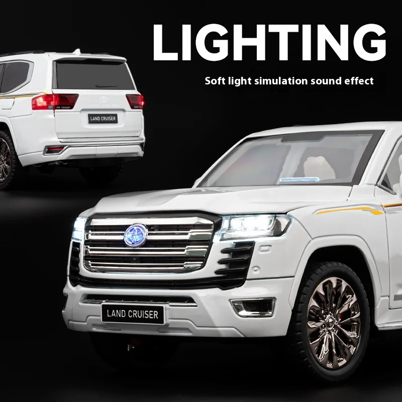 1:18 도요타 랜드 크루저 LC300 SUV 합금 자동차 다이캐스트 모델 어린이 장난감 어린이 선물 생일 선물 소년용 트렌디 디스플레이 - 이미지 5