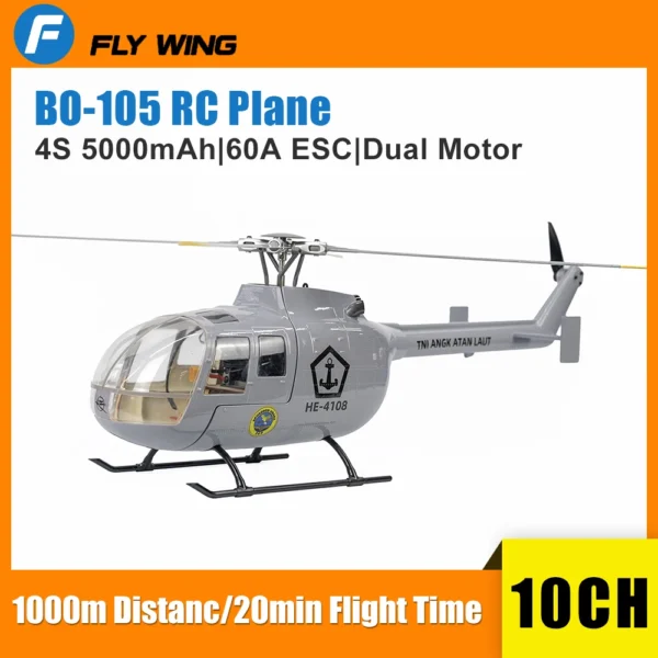 경찰 컬러링 RTF 플라이 와인보 105 H1 형 10CH60A ESC GPS 듀얼 모터 자동 안정 RC 패턴 H1 자체 안정화 RTF/PNP 단클릭 리턴 비행기 - 이미지 4