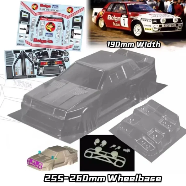 1/10 TA64 셀리카 RC 바디 랠리 PC 쉘 190mm 너비 260mm 휠베이스 3D 램프셰이드 무도장 바디 RC HSP HPI Trax 타미야 LC - 이미지 2
