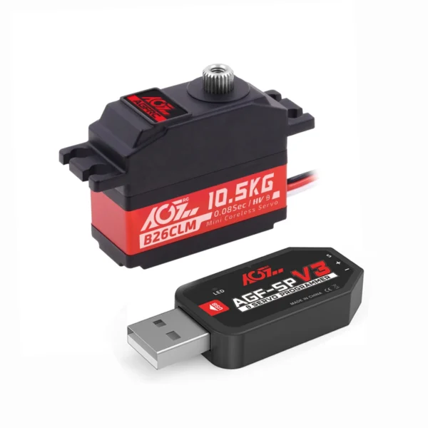 AGFRC B26CLM 고토크 10.5kg 고속 0.080초 티타늄 기어 미니 사이즈 HV DC 코어리스 서보 1/12 RC 자동차 헬리콥터 DIY용 - 이미지 8